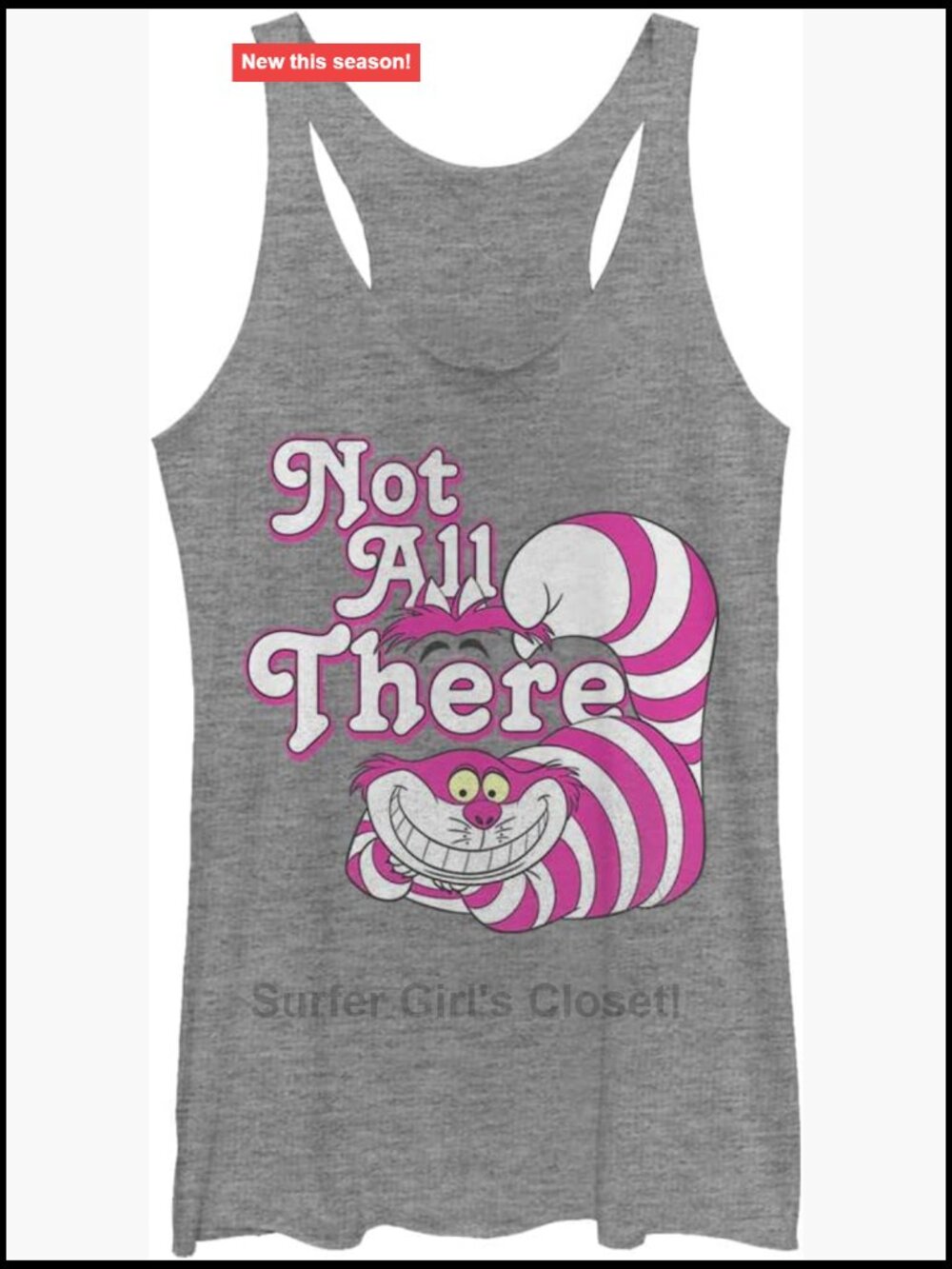 Alice in Wonderland Cheshire Cat Racerback Tank Top - Women's Juniors Tri Blend